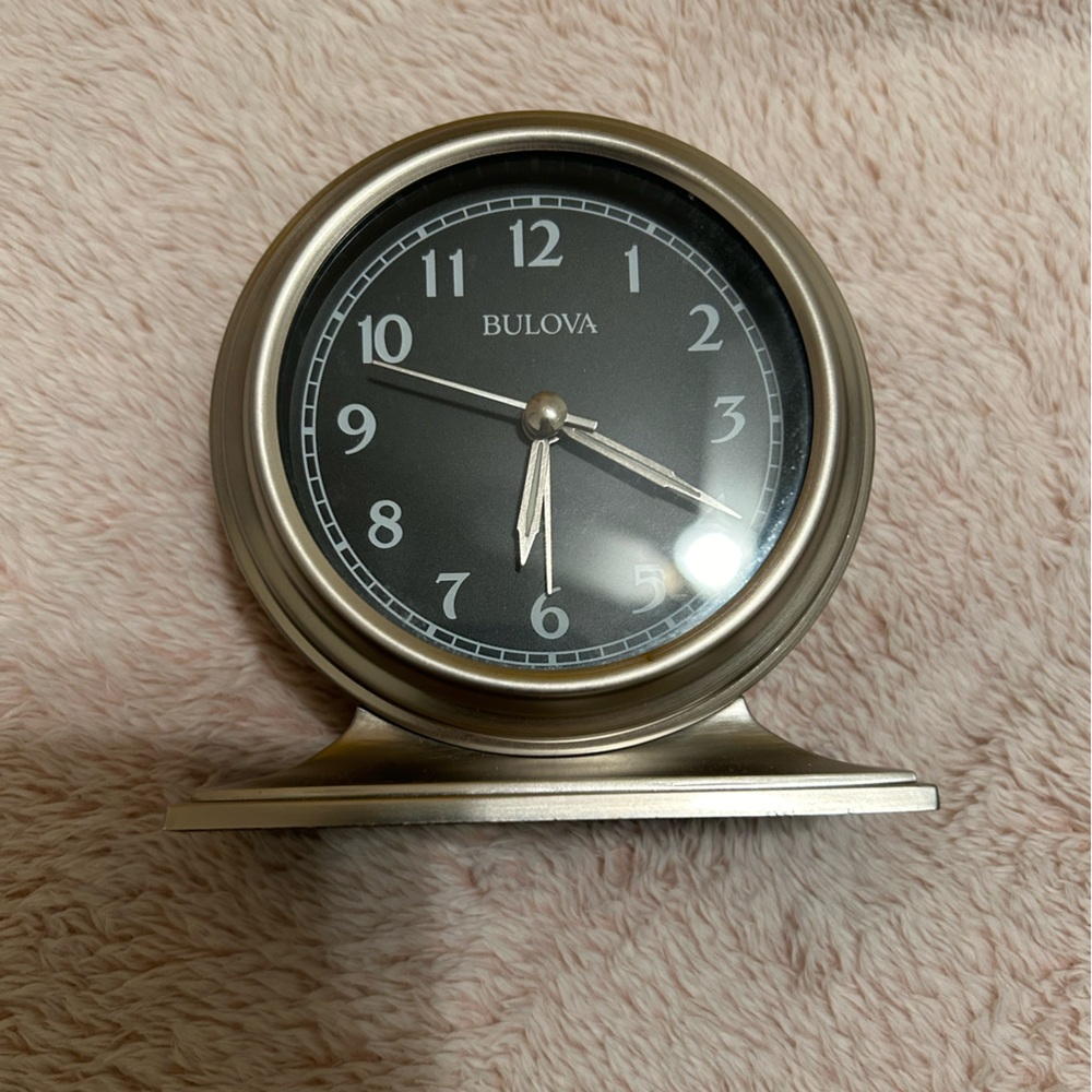 Bulova Black and Silver Table Clock